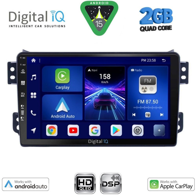 DIGITAL IQ BXC 3682_CPAA (9inc) MULTIMEDIA TABLET for OPEL AGILA – SUZUKI SPLASH mod. 2008-2018