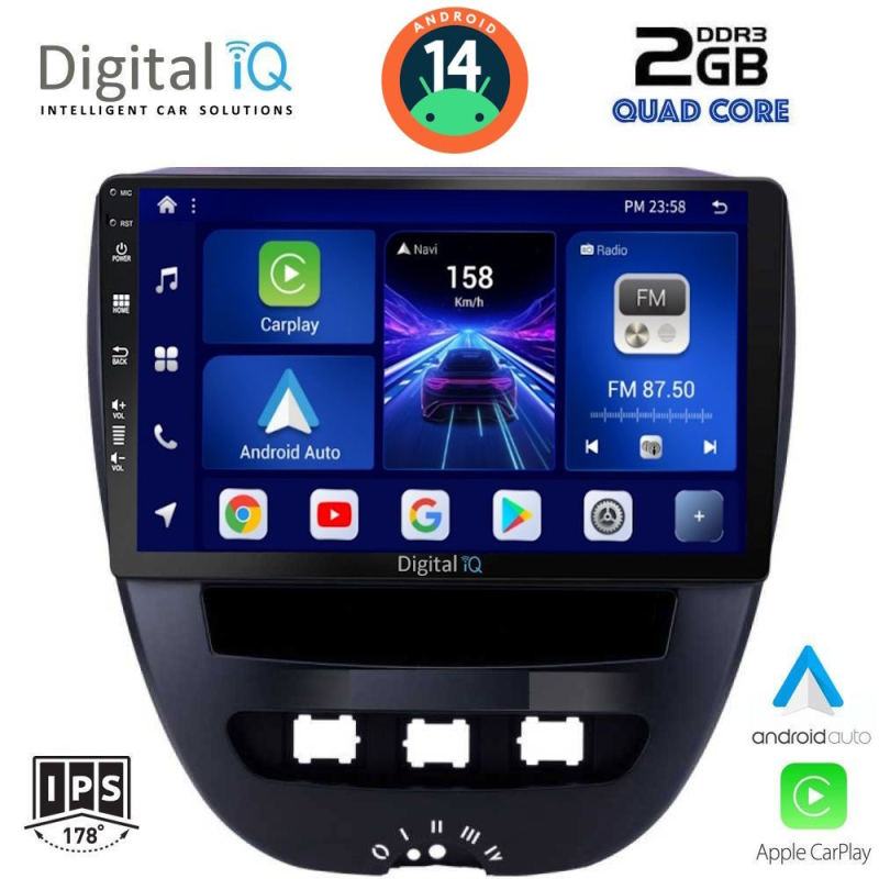 DIGITAL IQ BXC 3707_CPAA (10inc) MULTIMEDIA TABLET for CITROEN C1-PEUGEOT 107-TOYOTA AYGO mod. 2005-2014 DIGITAL IQ BXC 3707_CPAA (10inc) MULTIMEDIA TABLET for CITROEN C1-PEUGEOT 107-TOYOTA AYGO mod. 2005-2014