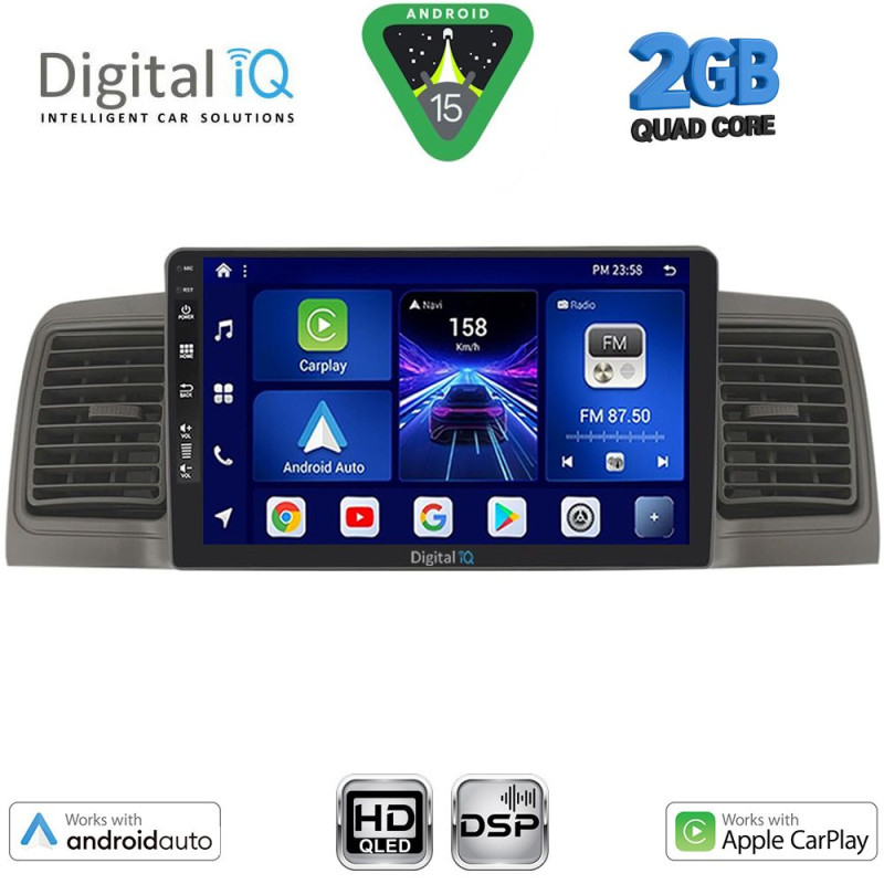 DIGITAL IQ BXC 3712GR_CPAA (9inc) MULTIMEDIA TABLET for TOYOTA COROLLA mod. 2001-2006 (GREY)