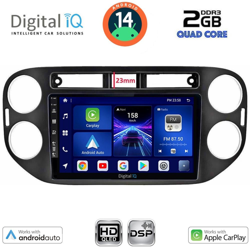 DIGITAL IQ BXC 3760BL_CPAA (9inc) MULTIMEDIA TABLET for VW TIGUAN mod. 2011-2016 (BLACK) DIGITAL IQ BXC 3760BL_CPAA (9inc) MULTIMEDIA TABLET for VW TIGUAN mod. 2011-2016 (BLACK)