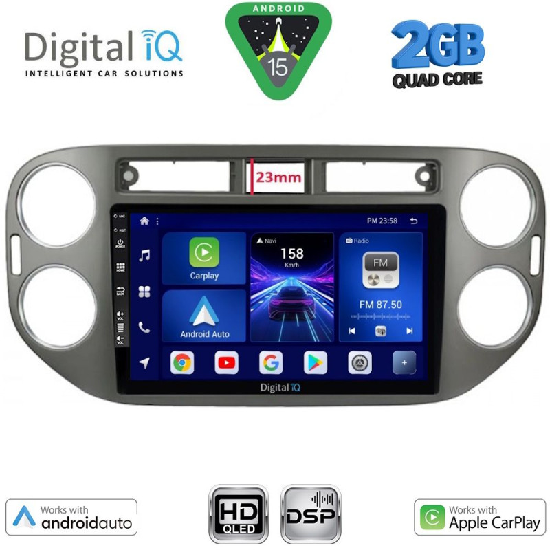 DIGITAL IQ BXC 3760GR_CPAA (9inc) MULTIMEDIA TABLET for VW TIGUAN mod. 2011-2016 (GREY)