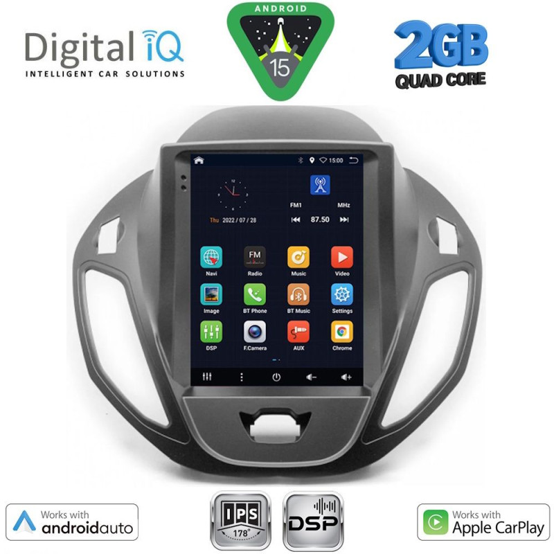 DIGITAL IQ BXC 3880_CPAA TESLA STYLE for FORD TOURNEO COURIER mod. 2014-2024
