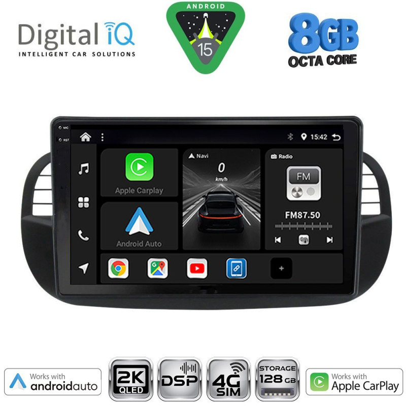 DIGITAL IQ BXF 11130BL_CPAA (9inc) MULTIMEDIA TABLET for FIAT 500 mod. 2007-2015 (BLACK)
