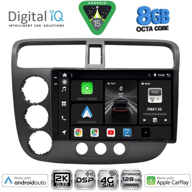 DIGITAL IQ BXF 11187_CPAA (9inc) MULTIMEDIA TABLET for HONDA CIVIC 4D mod. 2001-2006