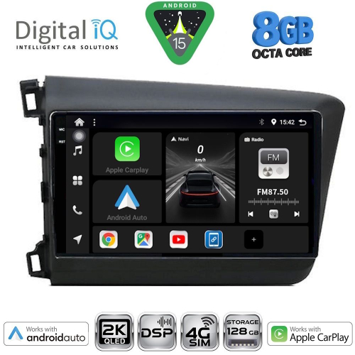 DIGITAL IQ BXF 111904D_CPAA (9inc) MULTIMEDIA TABLET for HONDA CIVIC 4Doors mod. 2012-2016