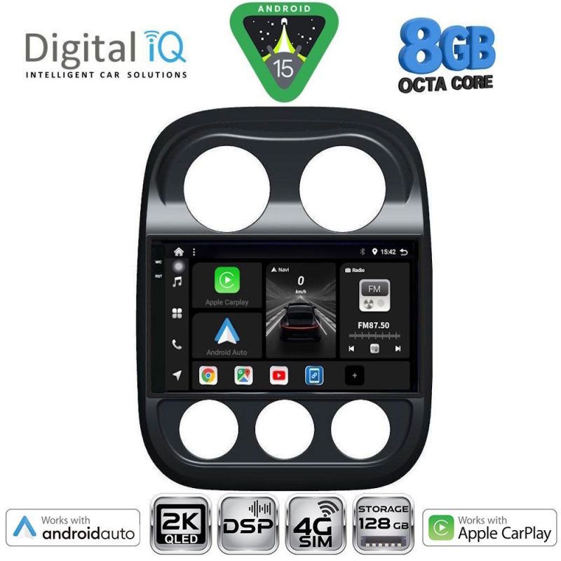 DIGITAL IQ BXF 11277_CPAA (10inc) MULTIMEDIA TABLET for JEEP COMPASS - PATRIOT mod. 2007-2016