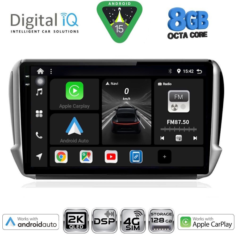 DIGITAL IQ BXF 11508_CPAA (10inc) MULTIMEDIA TABLET for PEUGEOT 208-2008 mod. 2012-2021
