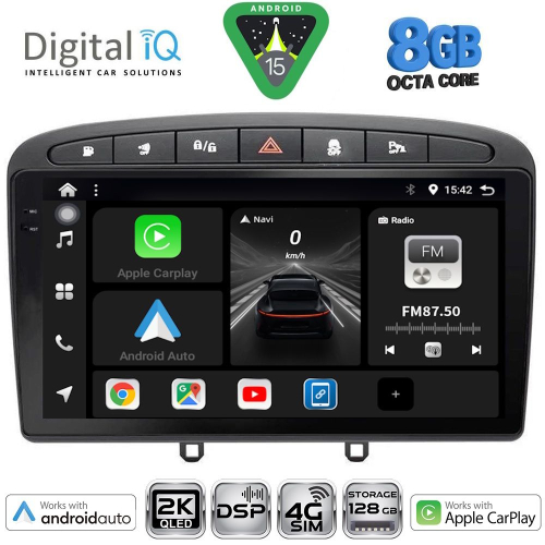 DIGITAL IQ BXF 11513BL_CPAA (9inc) MULTIMEDIA TABLET for PEUGEOT 308 mod.2007-2012 - RCZ mod.2009-2015 (BLACK)