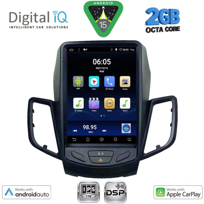 DIGITAL IQ BXF 5854_CPAA TESLA STYLE for FORD FIESTA mod. 2008-2017