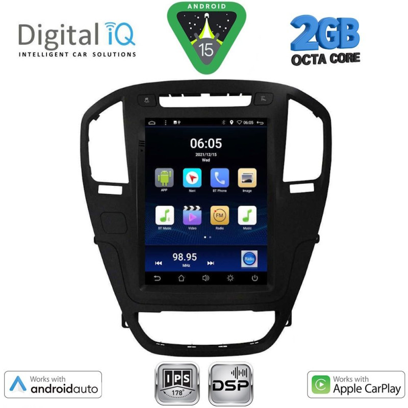 DIGITAL IQ BXF 5914BL_CPAA TESLA STYLE for OPEL INSIGNIA mod. 2008-2013 (Black colour)
