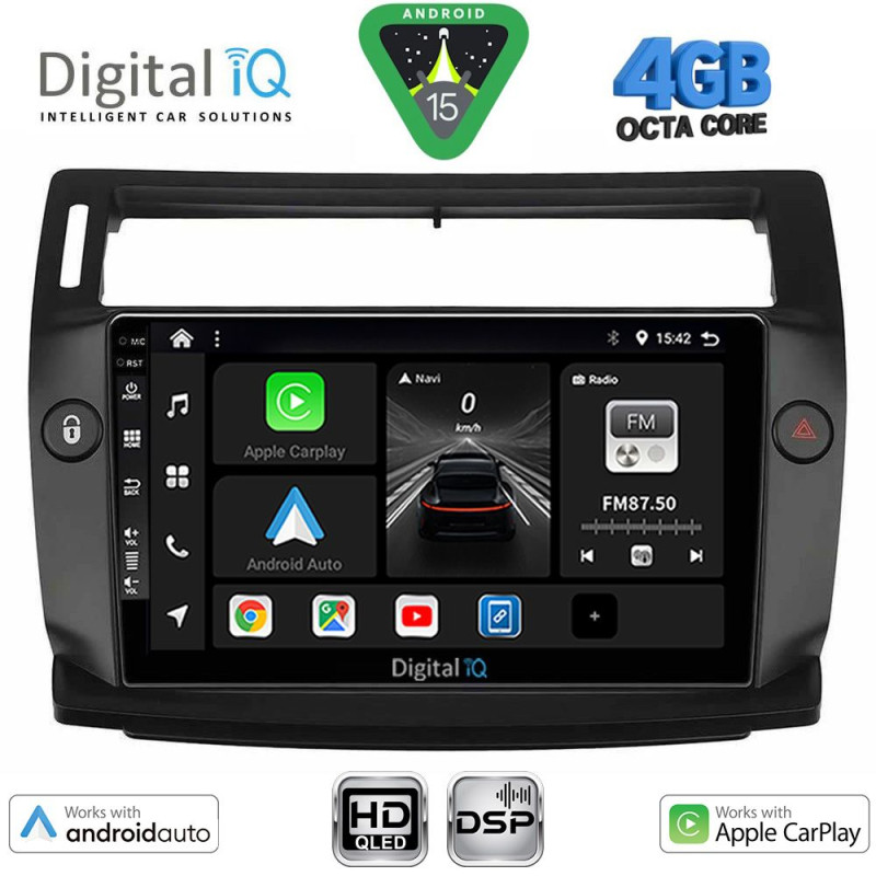 DIGITAL IQ BXF 16084BL_CPAA (9inc) MULTIMEDIA TABLET for CITROEN C4 mod. 2004-2011 (BLACK)