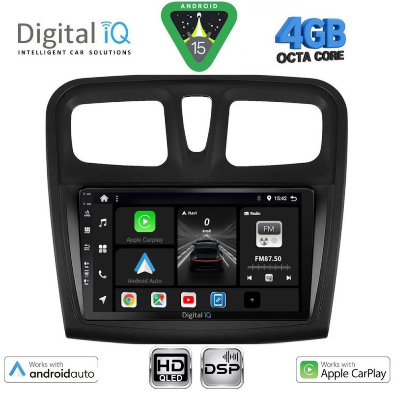 DIGITAL IQ BXF 16108SQ_CPAA (9inc) MULTIMEDIA TABLET for DACIA LOGAN – SANDERO mod. 2012-2019