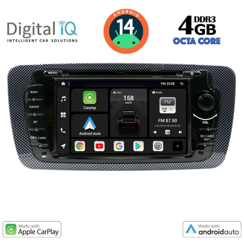 DIGITAL IQ BXF 647_CPAA (7" DVD) MULTIMEDIA SYSTEM for SEAT IBIZA mod. 2008-2015 DIGITAL IQ BXF 647_CPAA (7" DVD) MULTIMEDIA SYSTEM for SEAT IBIZA mod. 2008-2015