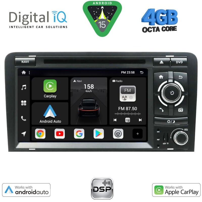 DIGITAL IQ BXF 649_CPAA (7" DVD) MULTIMEDIA SYSTEM for AUDI A3 mod. 2003-2012 DIGITAL IQ BXF 649_CPAA (7" DVD) MULTIMEDIA SYSTEM for AUDI A3 mod. 2003-2012