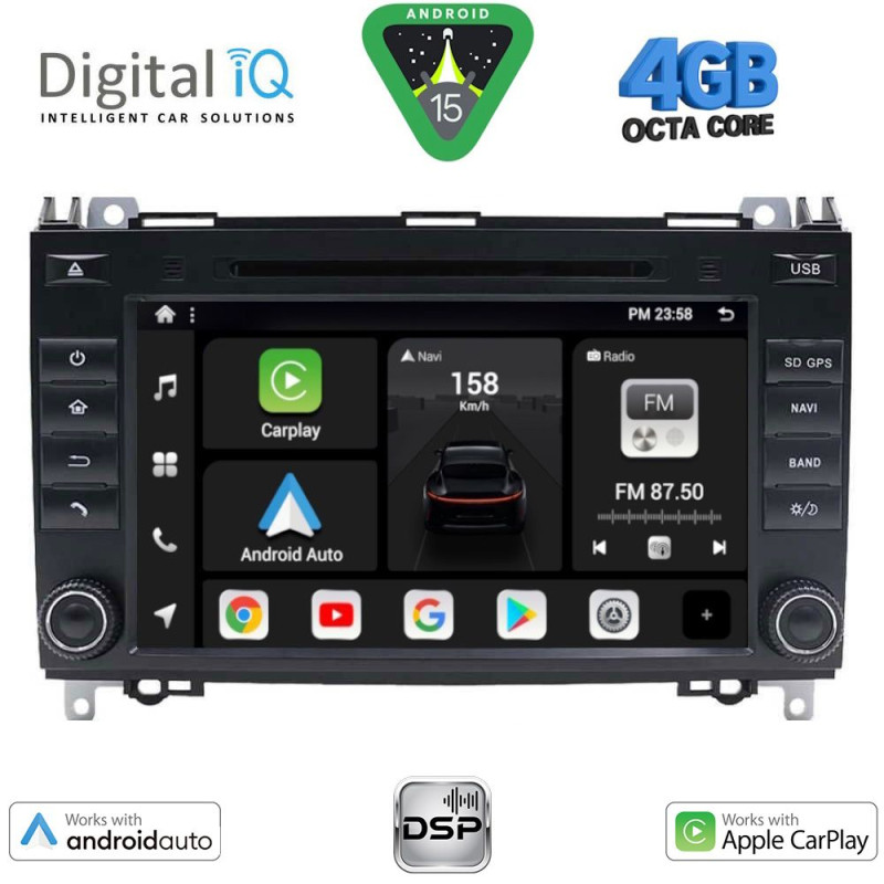 DIGITAL IQ BXF 668_CPAA (8'' DVD) MULTIMEDIA SYSTEM for MERCEDES A – B – SPRINTER – VITO – VIANO mod. 2007-2019