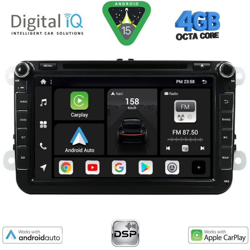DIGITAL IQ BXF 679_CPAA (8" DVD) MULTIMEDIA SYSTEM for VW – SKODA – SEAT GROUP mod. 2004-2018