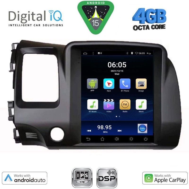 DIGITAL IQ BXF 6988_CPAA TESLA STYLE for HONDA CIVIC 4D mod. 2006-2012