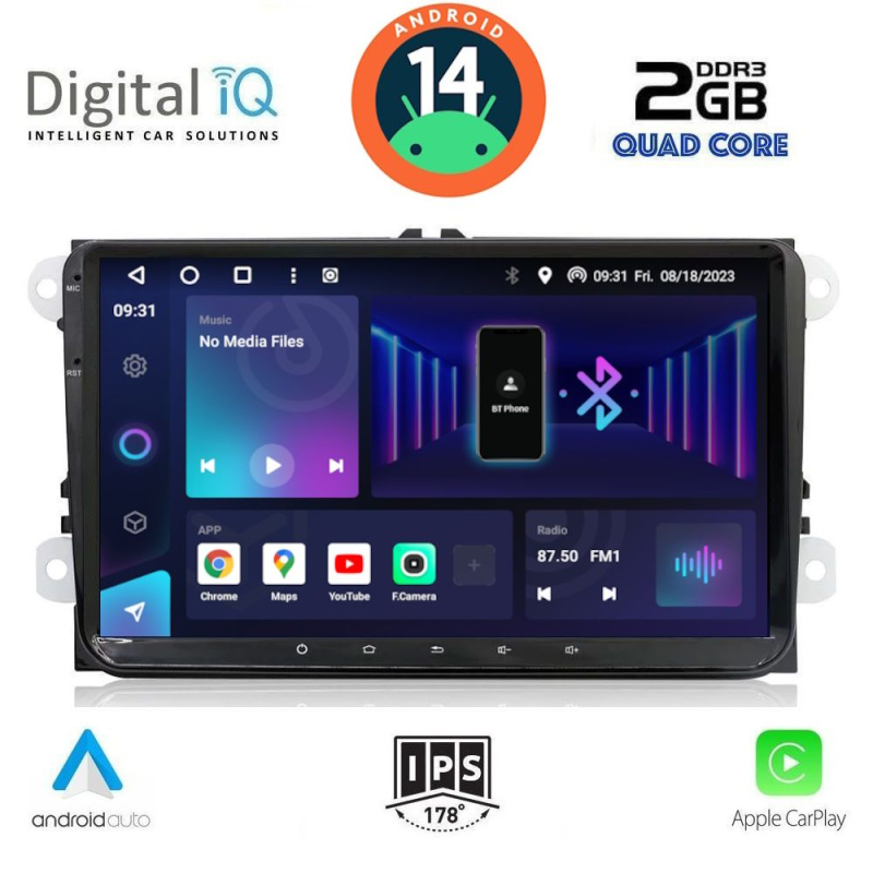 DIGITAL IQ BXH 389_CPA (9' DECK) MULTIMEDIA SYSTEM for VW - SKODA - SEAT mod. 2004-2014 DIGITAL IQ BXH 389_CPA (9' DECK) MULTIMEDIA SYSTEM for VW - SKODA - SEAT mod. 2004-2014