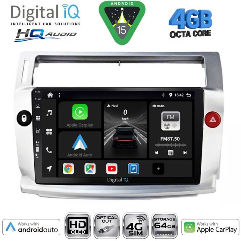 DIGITAL IQ BXK 19084SL_CPAA (9inc) MULTIMEDIA TABLET for CITROEN C4 mod. 2004-2011 (SILVER)