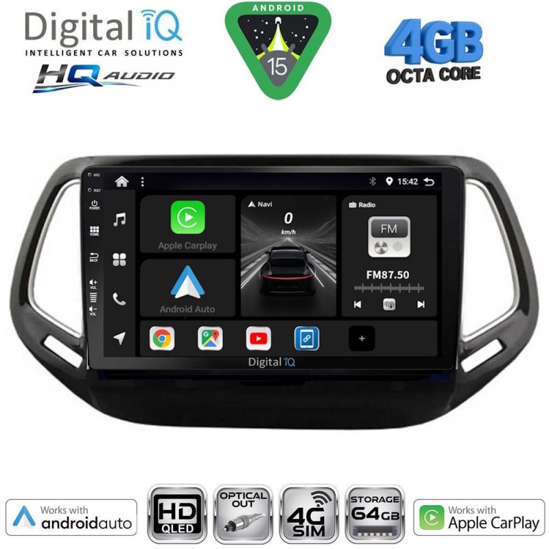 DIGITAL IQ BXK 19278_CPAA (10inc) MULTIMEDIA TABLET for JEEP COMPASS mod. 2016-2021