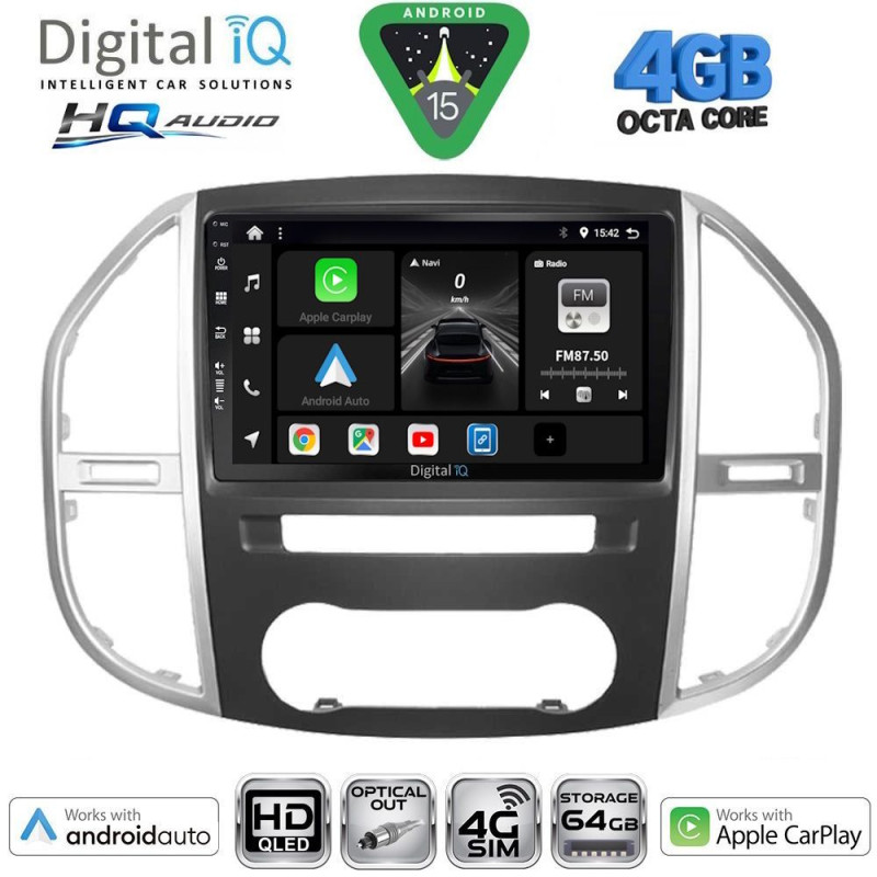 DIGITAL IQ BXK 19429_CPAA (10inc) MULTIMEDIA TABLET for MERCEDES VITO – VIANO (W447) mod. 2015-2024