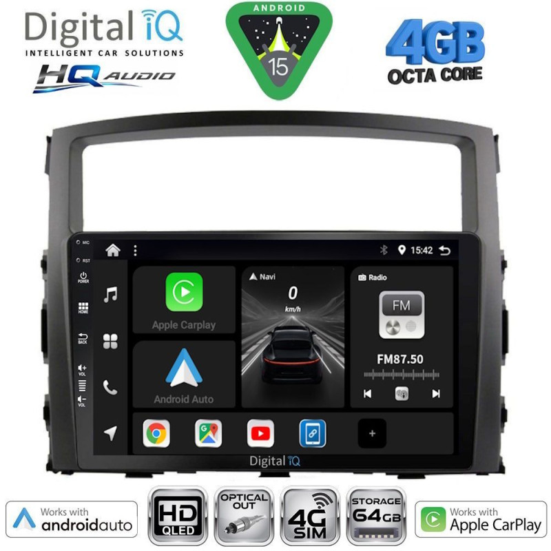 DIGITAL IQ BXK 19446_CPAA (9inc) MULTIMEDIA TABLET for MITSUBISHI PAJERO mod. 2006-2013