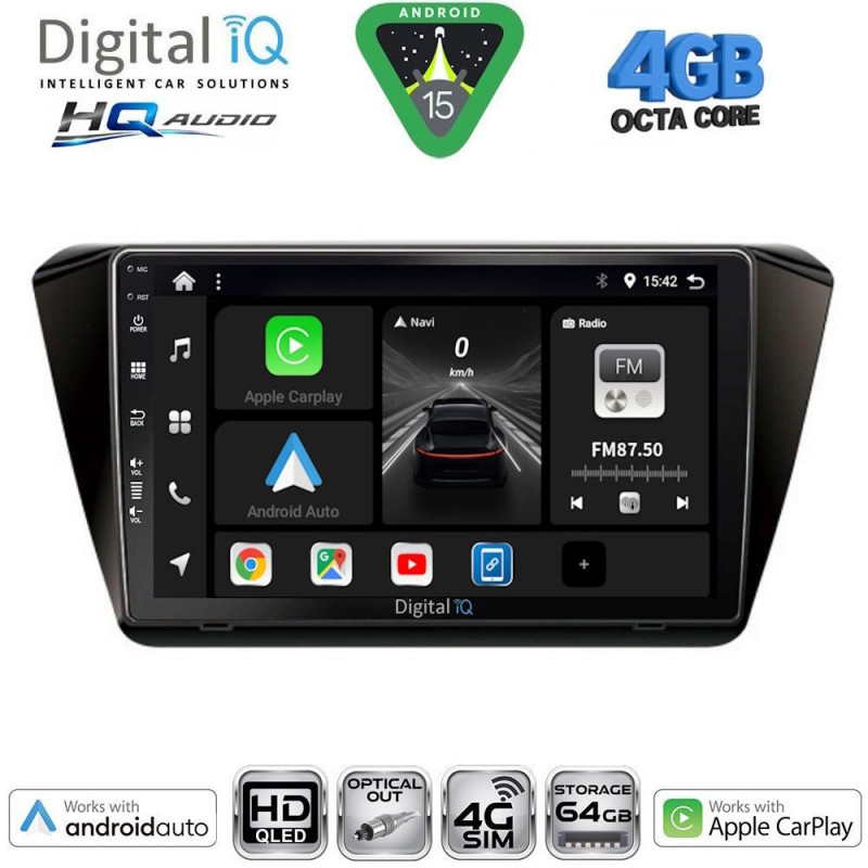 DIGITAL IQ BXK 19605_CPAA (10inc) MULTIMEDIA TABLET for SKODA SUPERB mod. 2015-2023