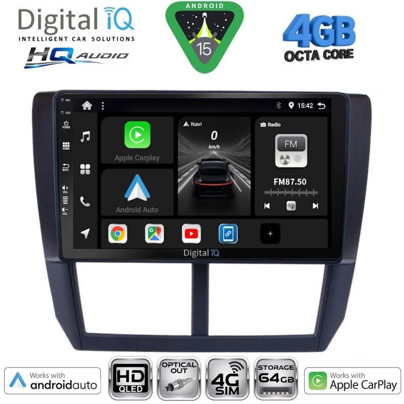 DIGITAL IQ BXK 19662_CPAA (9inc) MULTIMEDIA TABLET for SUBARU FORESTER - IMPREZA - XV mod. 2008-2013