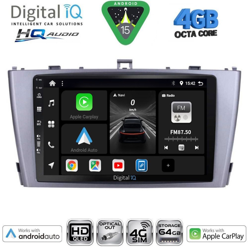 DIGITAL IQ BXK 19705SL_CPAA (9inc) MULTIMEDIA TABLET for TOYOTA AVENSIS (T27) mod. 2009-2015 (SILVER)