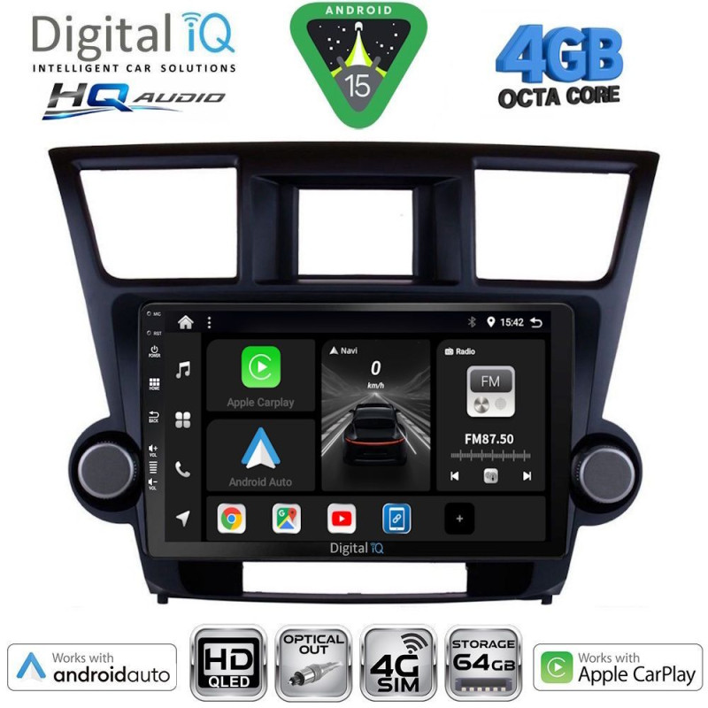 DIGITAL IQ BXK 19719_CPAA (10inc) MULTIMEDIA TABLET for TOYOTA HIGHLANDER mod. 2008-2015