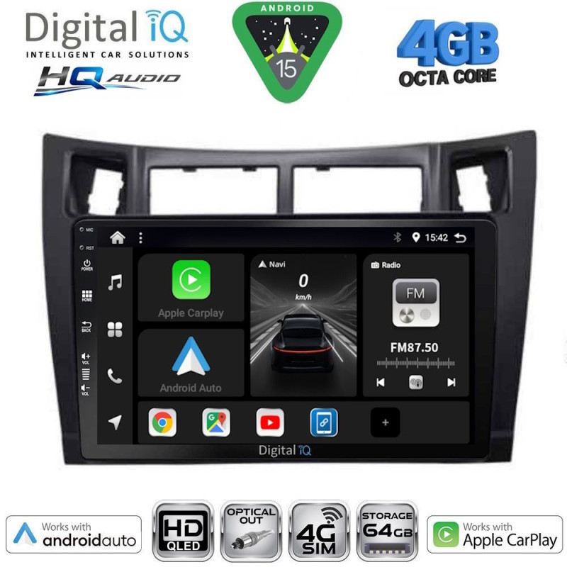 DIGITAL IQ BXK 19736BL_CPAA (9inc) MULTIMEDIA TABLET for TOYOTA YARIS mod. 2006-2011 (BLACK)