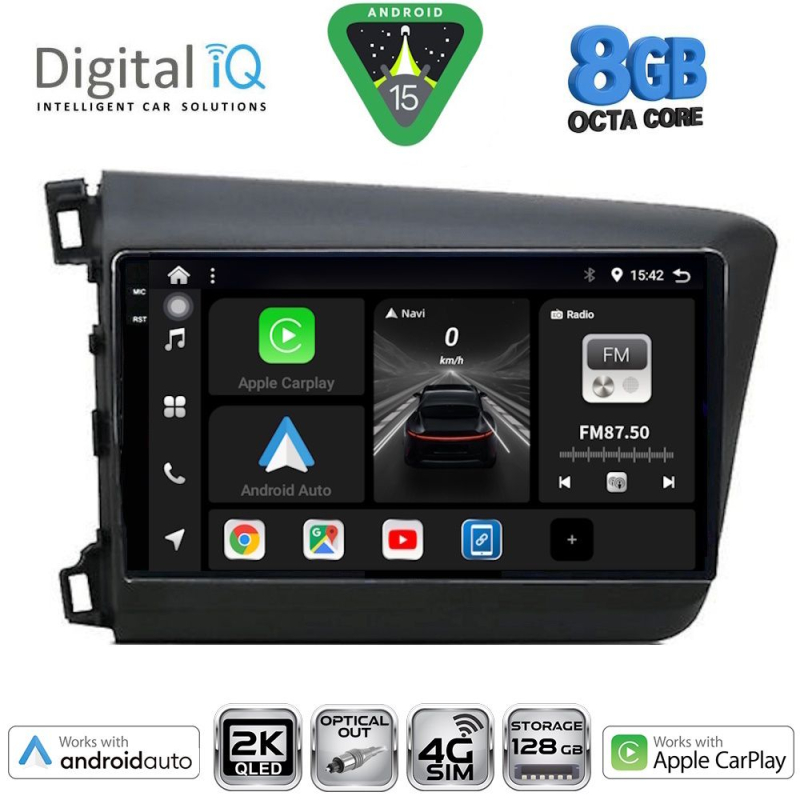 DIGITAL IQ BXK 201904D_CPAA (9inc) MULTIMEDIA TABLET for HONDA CIVIC 4Doors mod. 2012-2016