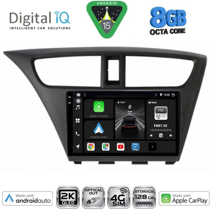 DIGITAL IQ BXK 20190_CPAA (9inc) MULTIMEDIA TABLET for HONDA CIVIC mod. 2012-2016