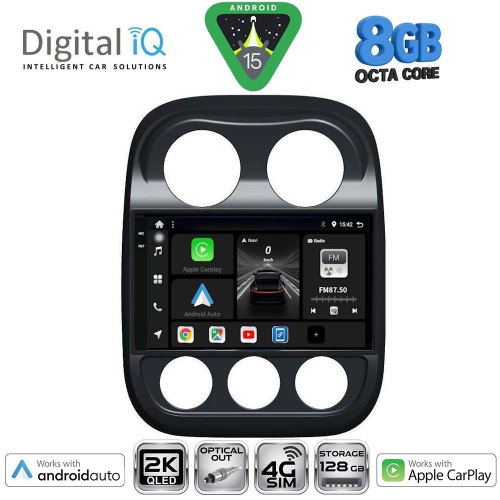 DIGITAL IQ BXK 20277_CPAA (10inc) MULTIMEDIA TABLET for JEEP COMPASS - PATRIOT mod. 2007-2016