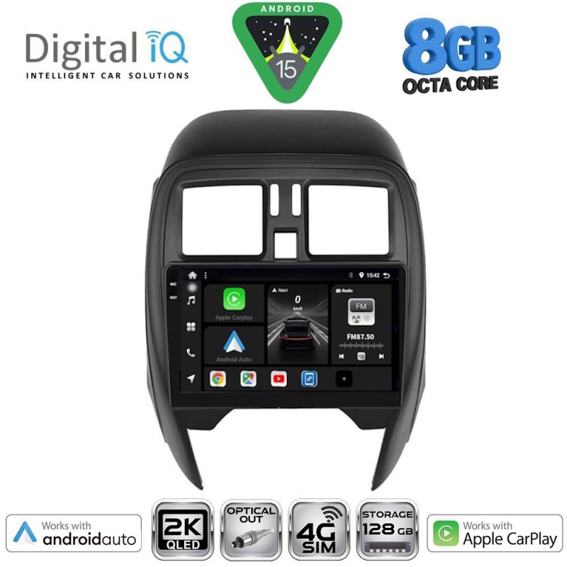 DIGITAL IQ BXK 20451_CPAA (SQUARE) (9inc) MULTIMEDIA TABLET for NISSAN MICRA mod. 2014-2017