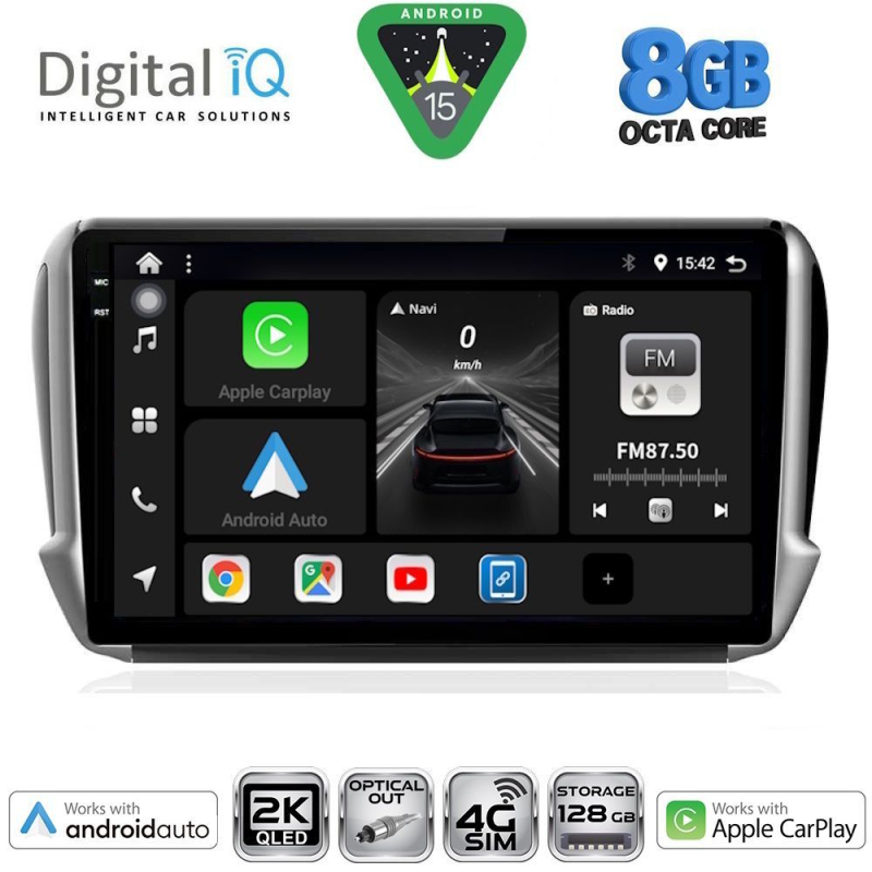 DIGITAL IQ BXK 20508_CPAA (10inc) MULTIMEDIA TABLET for PEUGEOT 208-2008 mod. 2012-2021 DIGITAL IQ BXK 20508_CPAA (10inc) MULTIMEDIA TABLET for PEUGEOT 208-2008 mod. 2012-2021