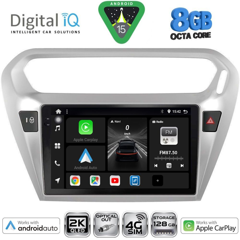 DIGITAL IQ BXK 20511SL_CPAA (9inc) MULTIMEDIA TABLET for CITROEN ELYSEE – PEUGEOT 301 mod. 2013> (SILVER)