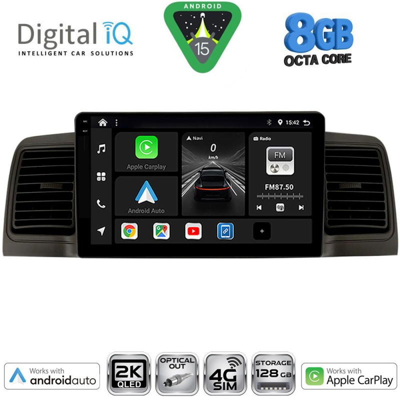 DIGITAL IQ BXK 20712BL_CPAA (9inc) MULTIMEDIA TABLET for TOYOTA COROLLA mod. 2001-2006 (BLACK)