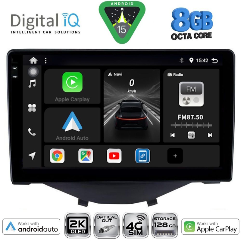 DIGITAL IQ BXK 20715_CPAA CLIMA (9inc) MULTIMEDIA TABLET for CITROEN C1-PEUGEOT 108-TOYOTA AYGO mod. 2014>