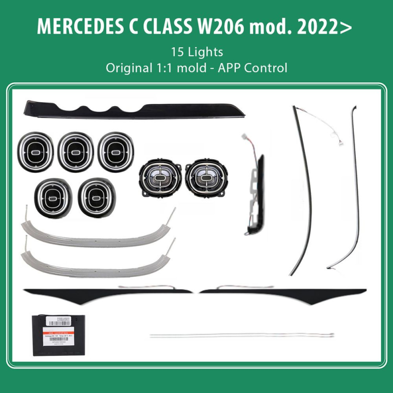 DIQ AMBIENT 8176 CQ BENZ C (W206) (Digital iQ Ambient Light for Mercedes C (W206) mod.2022> , 15 Lights) DIQ AMBIENT 8176 CQ BENZ C (W206) (Digital iQ Ambient Light for Mercedes C (W206) mod.2022> , 15 Lights)