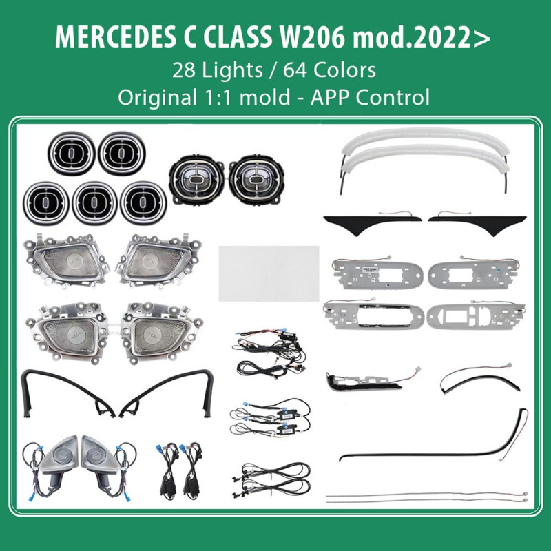 DIQ AMBIENT 8176 CN - BENZ C (W206) (Digital iQ Ambient Light for Mercedes C (W206) mod. 2022> with 24 Lights)