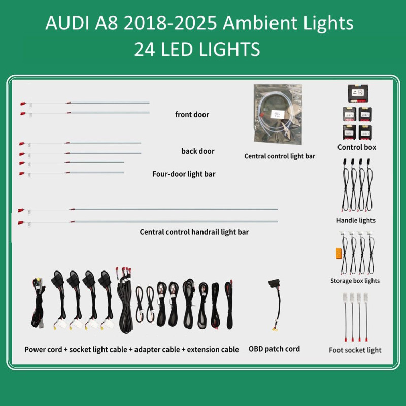 DIQ AMBIENT AUDI A8 (4N) (Digital iQ Ambient Light for Audi A8 mod. 2018-2025 with 24 Lights)