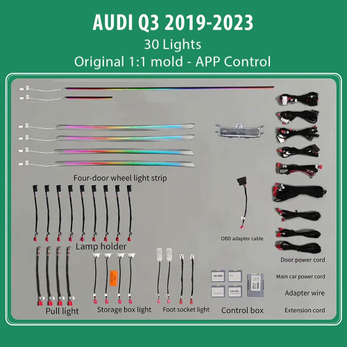 DIQ AMBIENT AUDI Q3 (F3) TRIM mod.2019&gt; (Digital iQ Ambient Light Audi Q3 mod. 2019&gt;, 30 Lights)