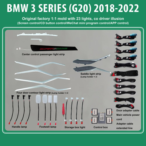 DIQ AMBIENT BMW S.3 (G20) mod. 2018-2022 (Digital iQ Ambient Light BMW Series 3 mod.2018-2022, 23 Lights)