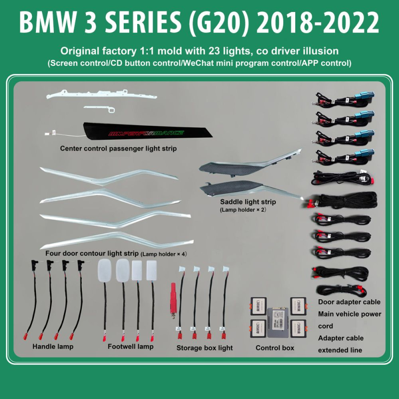 DIQ AMBIENT BMW S.3 (G20) mod. 2018-2022 (Digital iQ Ambient Light BMW Series 3 mod.2018-2022, 23 Lights) DIQ AMBIENT BMW S.3 (G20) mod. 2018-2022 (Digital iQ Ambient Light BMW Series 3 mod.2018-2022, 23 Lights)