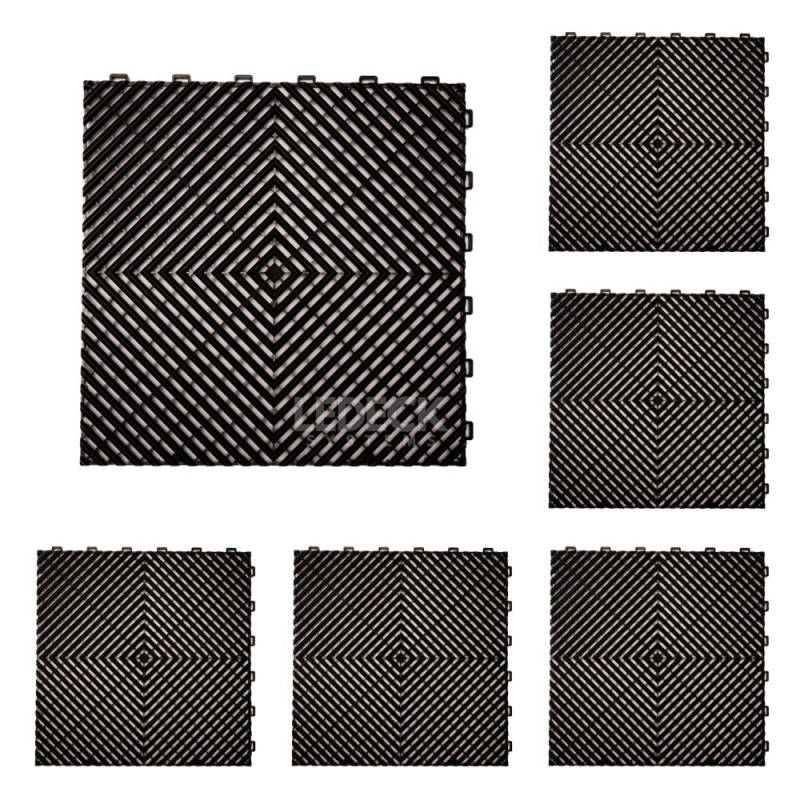 DIGITAL IQ PLASTIC FLOOR TILES 6TEM (BLACK)