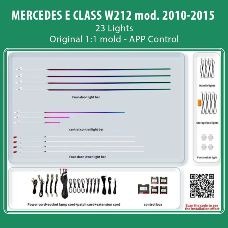 DIQ AMBIENT BENZ BC04 (Digital iQ Ambient Light for Mercedes E (W212) mod. 2009-2016 with 23 Lights)