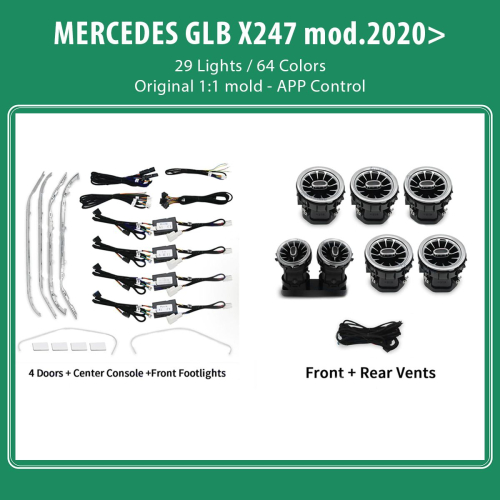 DIQ AMBIENT 8176 GLB C ΒΕΝΖ (X247) mod.2020&gt; (Digital iQ Ambient Light for Mercedes GLB, 29 Lights)