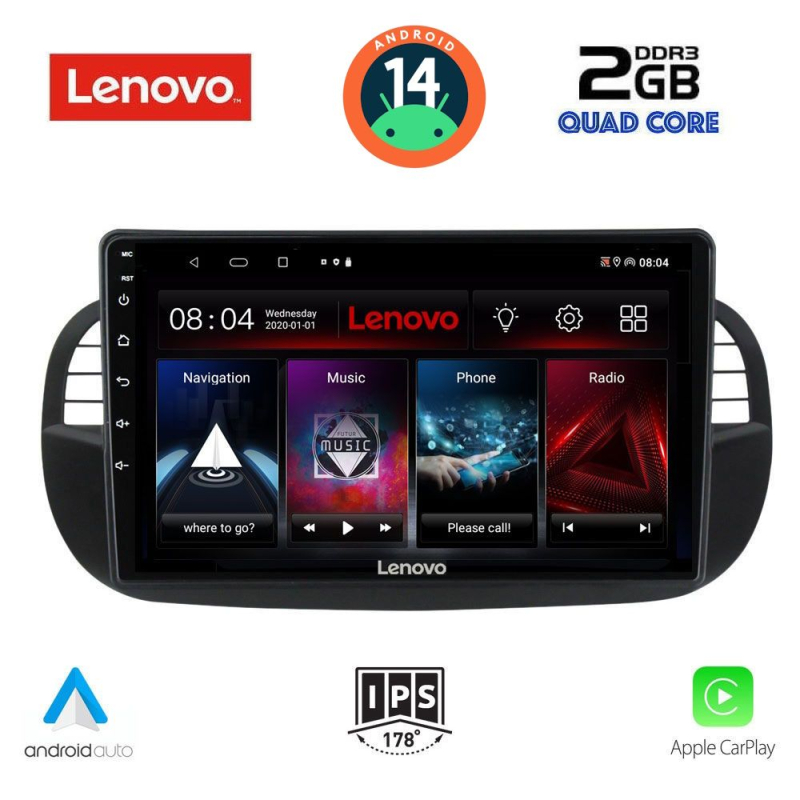 LENOVO LVD 2130_CPA (9inc) MULTIMEDIA TABLET for FIAT 500 mod. 2007-2015 LENOVO LVD 2130_CPA (9inc) MULTIMEDIA TABLET for FIAT 500 mod. 2007-2015