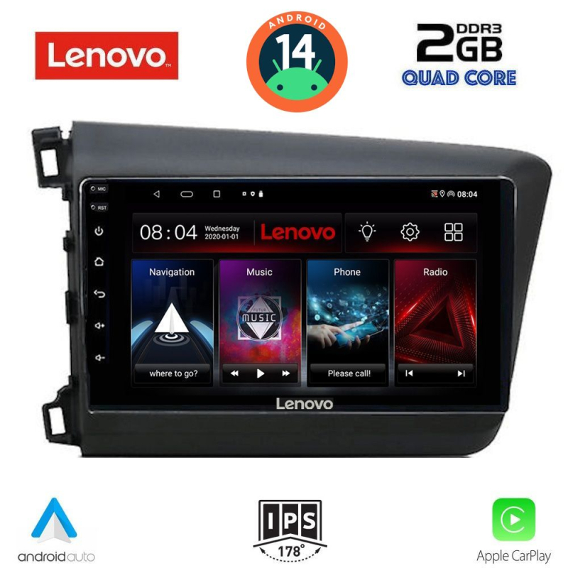LENOVO LVD 21904D_CPA (9inc) MULTIMEDIA TABLET for HONDA CIVIC 4Doors mod. 2012-2016 LENOVO LVD 21904D_CPA (9inc) MULTIMEDIA TABLET for HONDA CIVIC 4Doors mod. 2012-2016